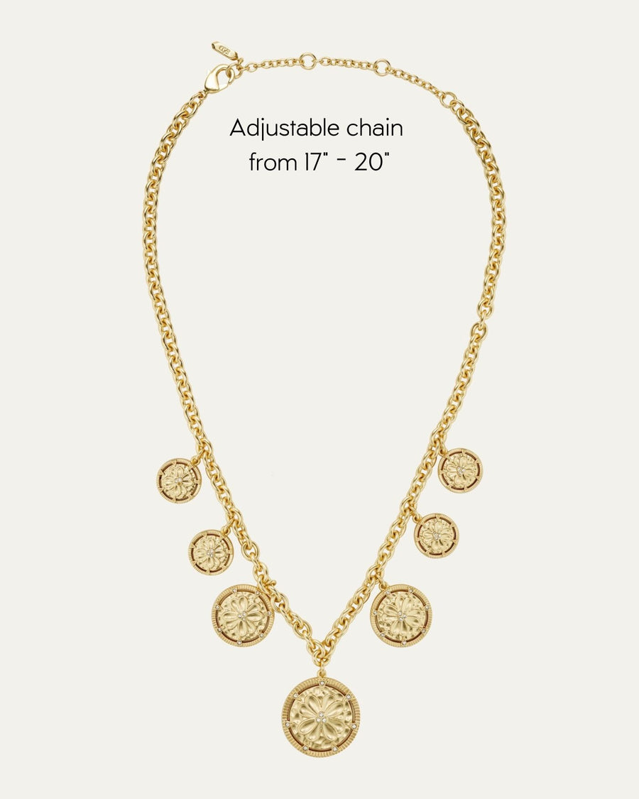 Bloom Coin Statement Necklace | Gold