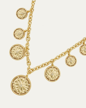 Bloom Coin Statement Necklace | Gold