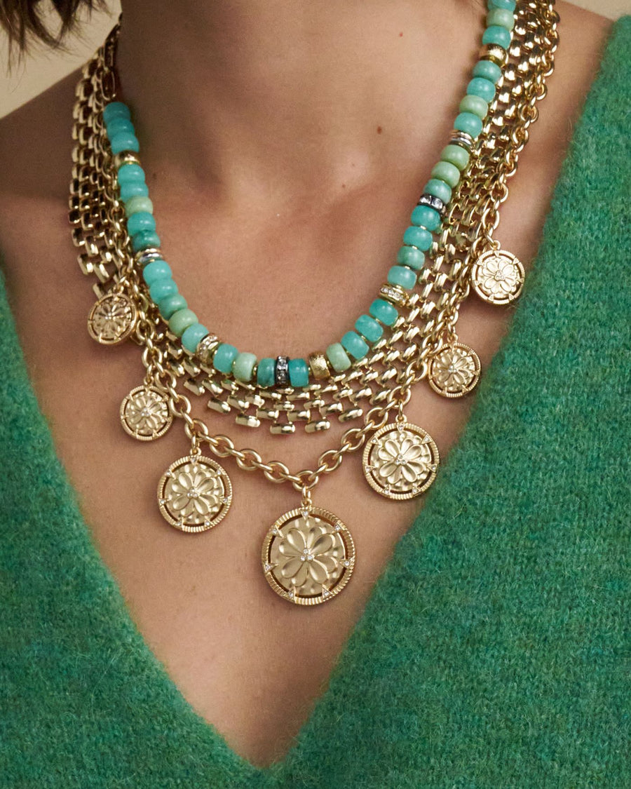 Bloom Coin Statement Necklace | Gold