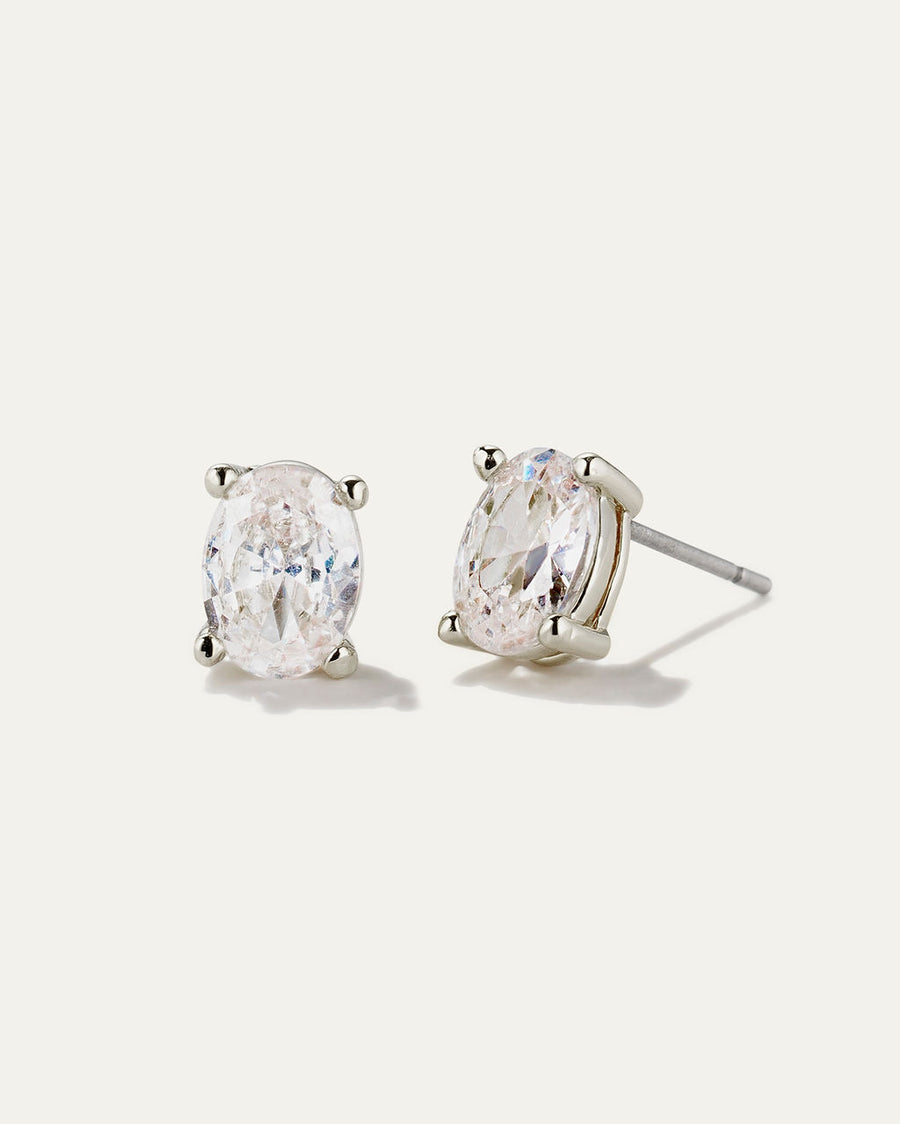 Inheritance Oval Studs | Silver