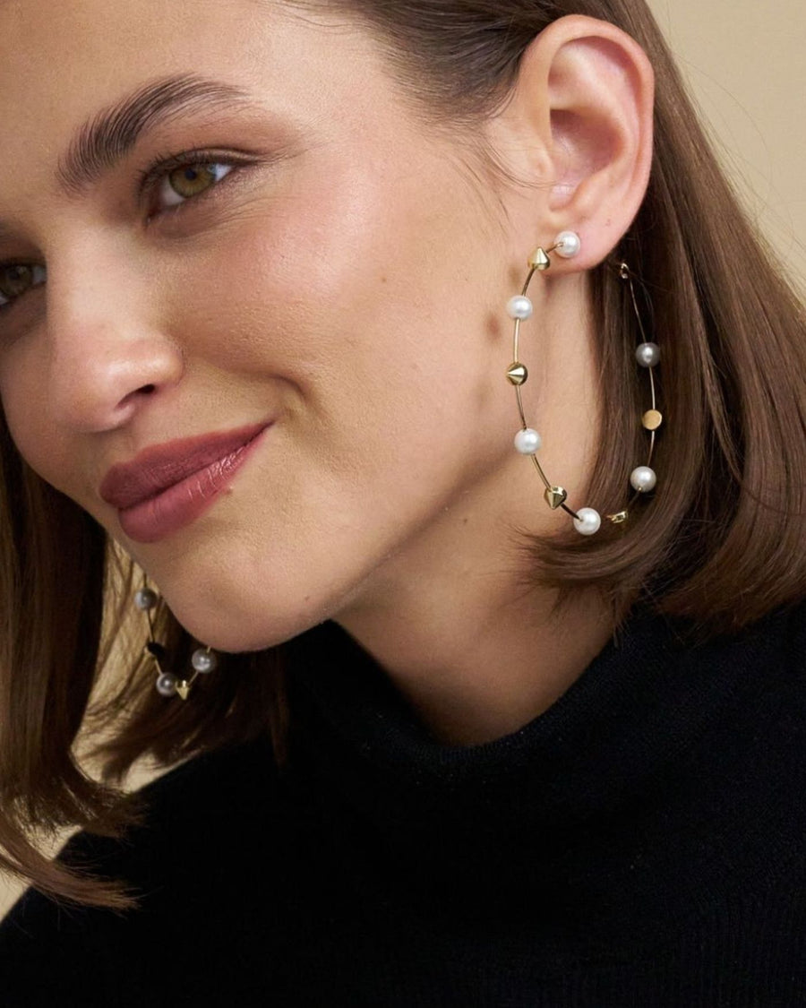 Madison Pearl and Stud Statement Hoops