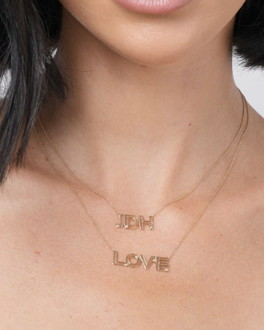 10kt Gold & Diamond 4 Letter Necklace