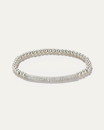 Tribute Beaded Stretch Bracelet | Silver