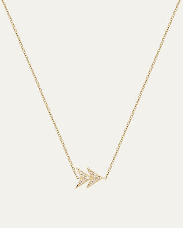 Covet 14kt Double Arrow Diamond Necklace