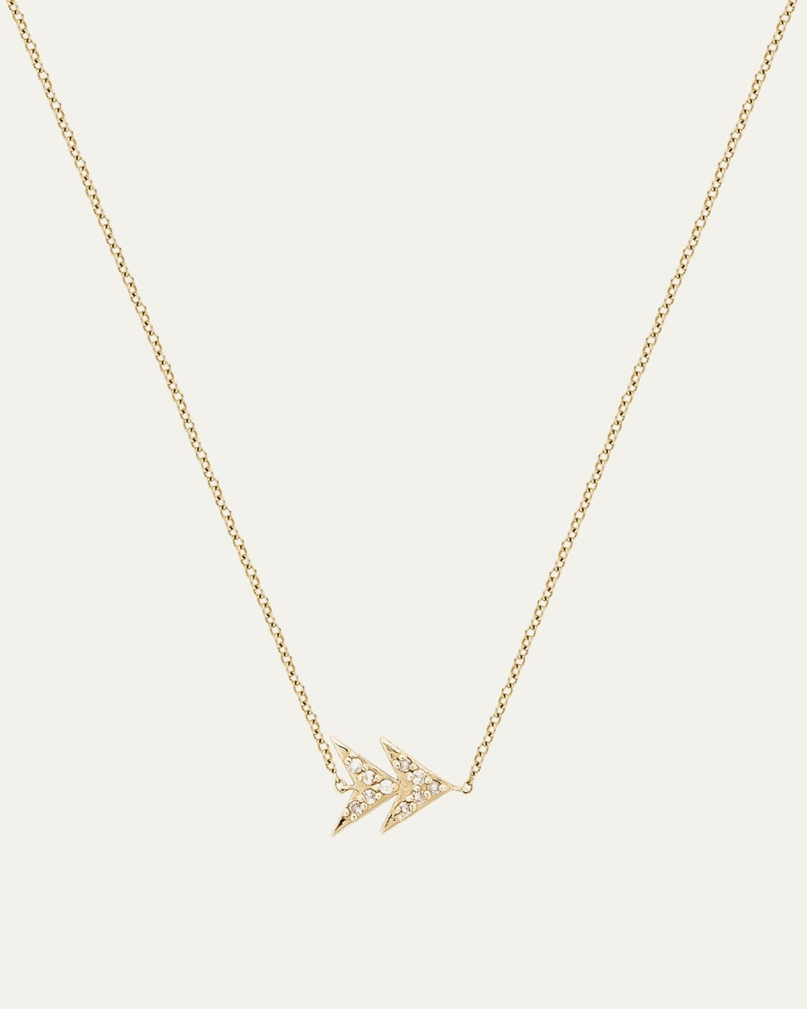 Covet 14kt Double Arrow Diamond Necklace