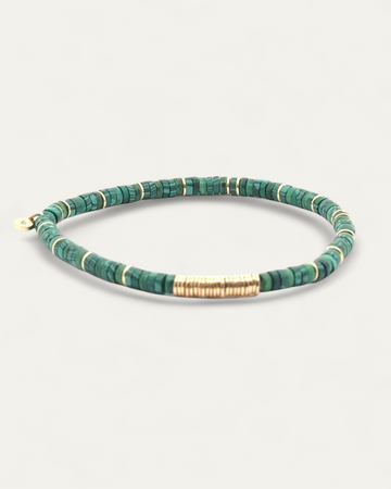 Gemstone Beaded Stretch Bracelet-Malachite