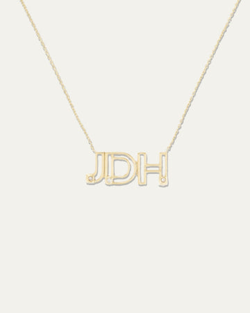 10kt Gold & Diamond Custom 3 Letter Necklace