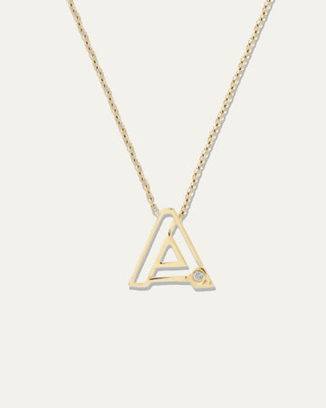 Covet Single Initial 10-14kt + Diamond Necklace