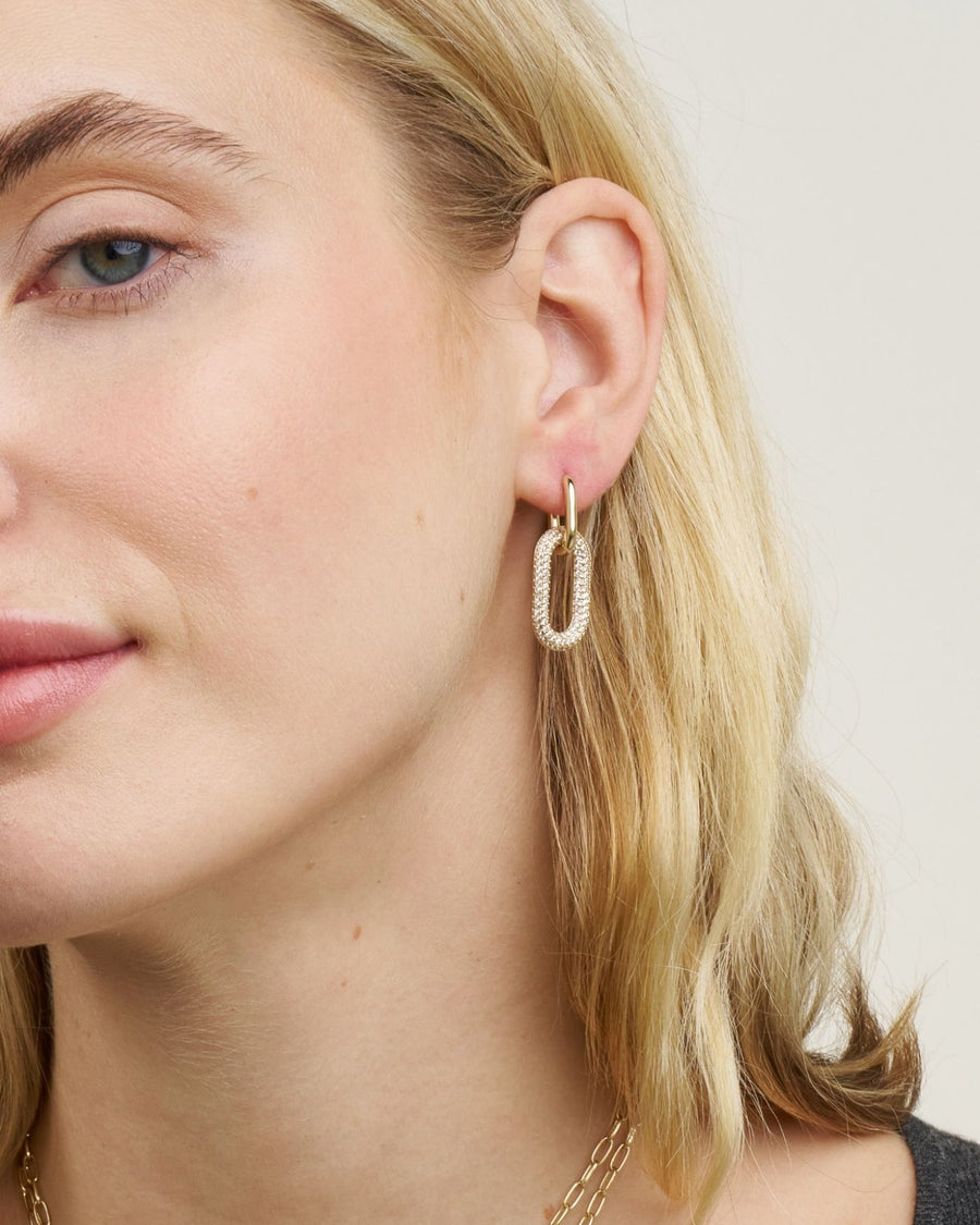 Reversible Pavé Link Earrings