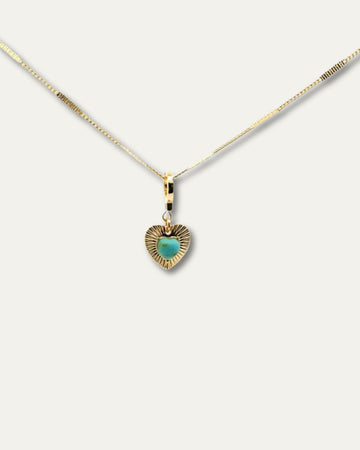 Turquoise Heart Charm Necklace