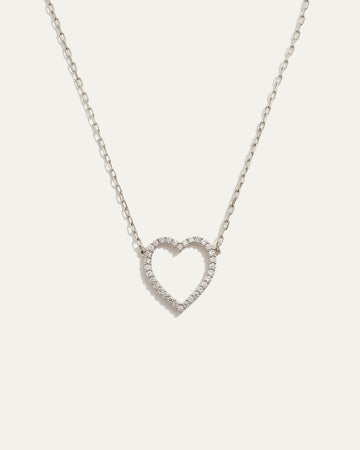 Whitney Open Heart Necklace | Silver