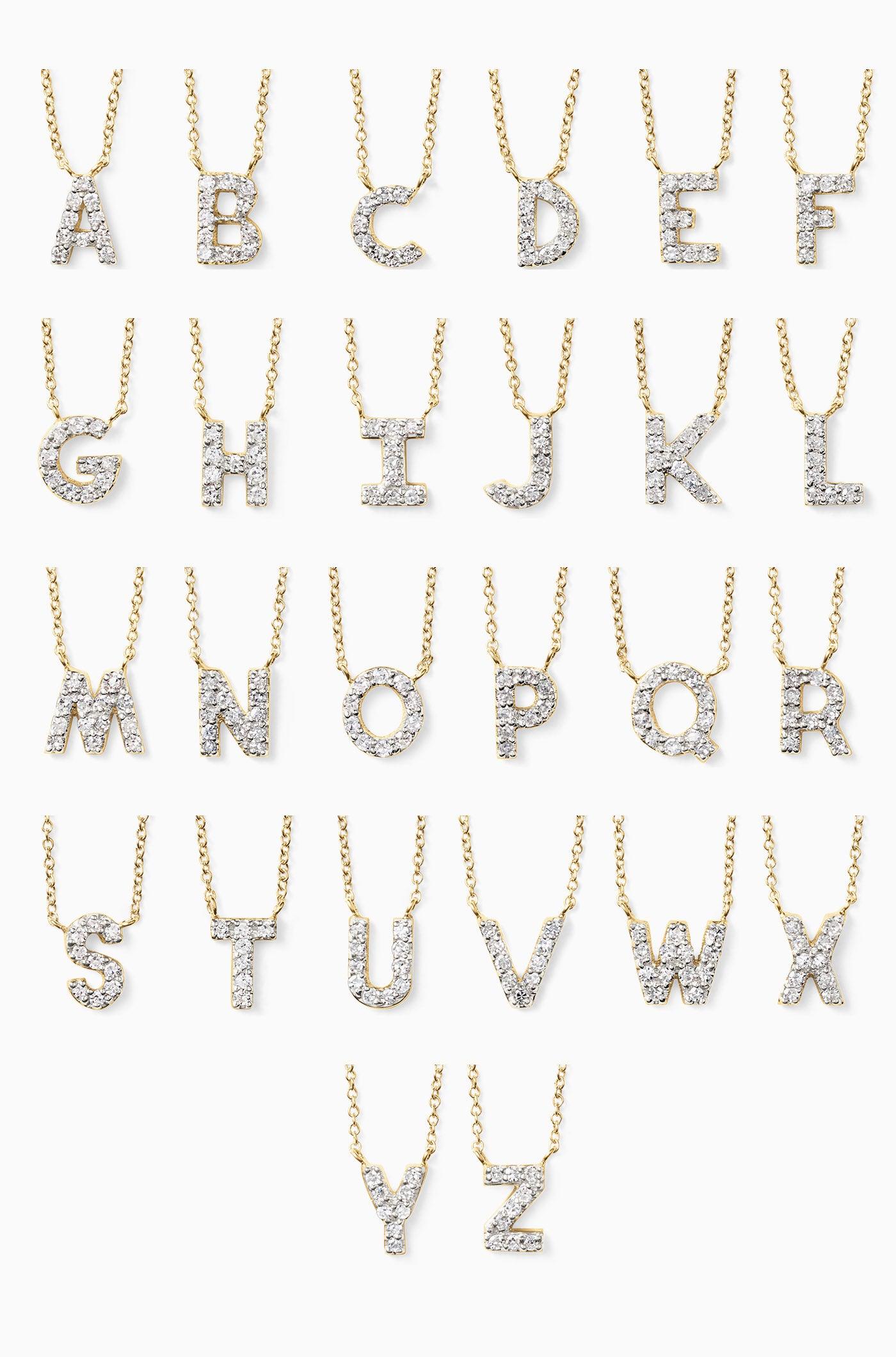 Covet 14k Diamond Pavé Initial Letter Gold Necklace - Stella & Dot